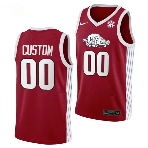 Men's Arkansas Razorbacks ACTIVE PLAYER Custom Red 2023 Stitched Basketball Jersey